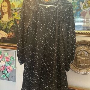 Max Studio Black and White Polka Dot Blouse